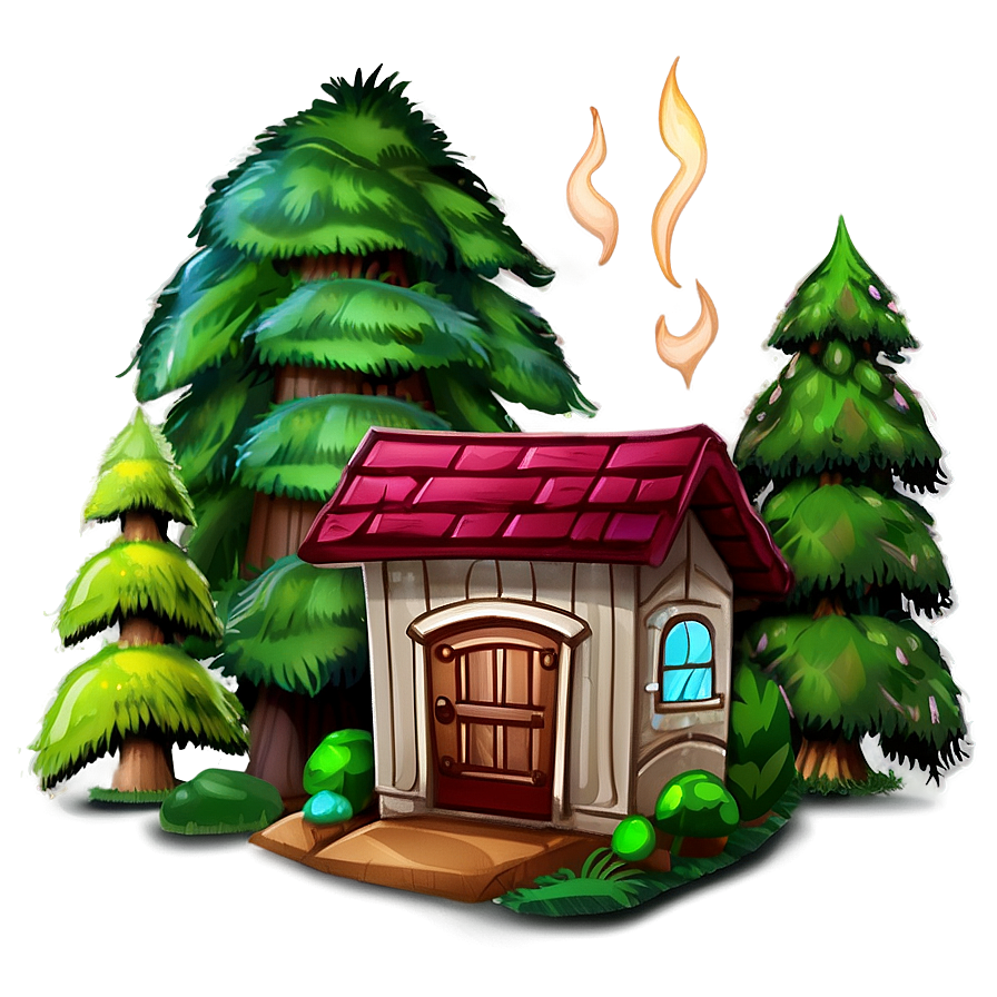 Forest Animal House Cartoon Png 41