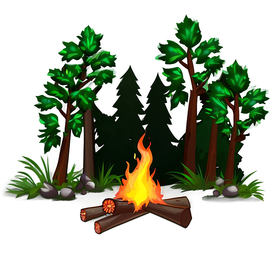 Forest Campfire Night Png Dhj