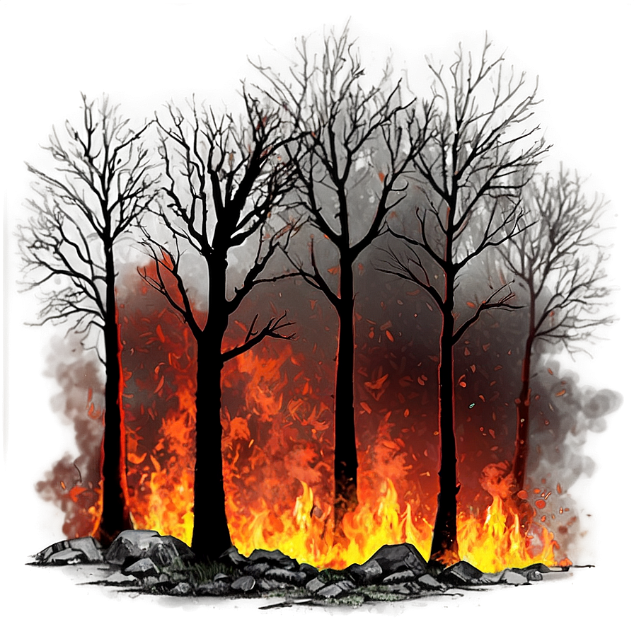 Forest Fire Night Png 05032024