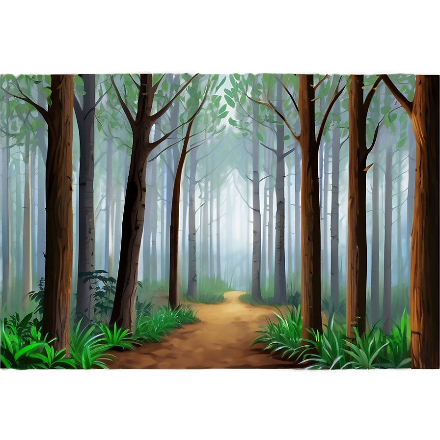 Forest Foggy Morning Clipart Png 2