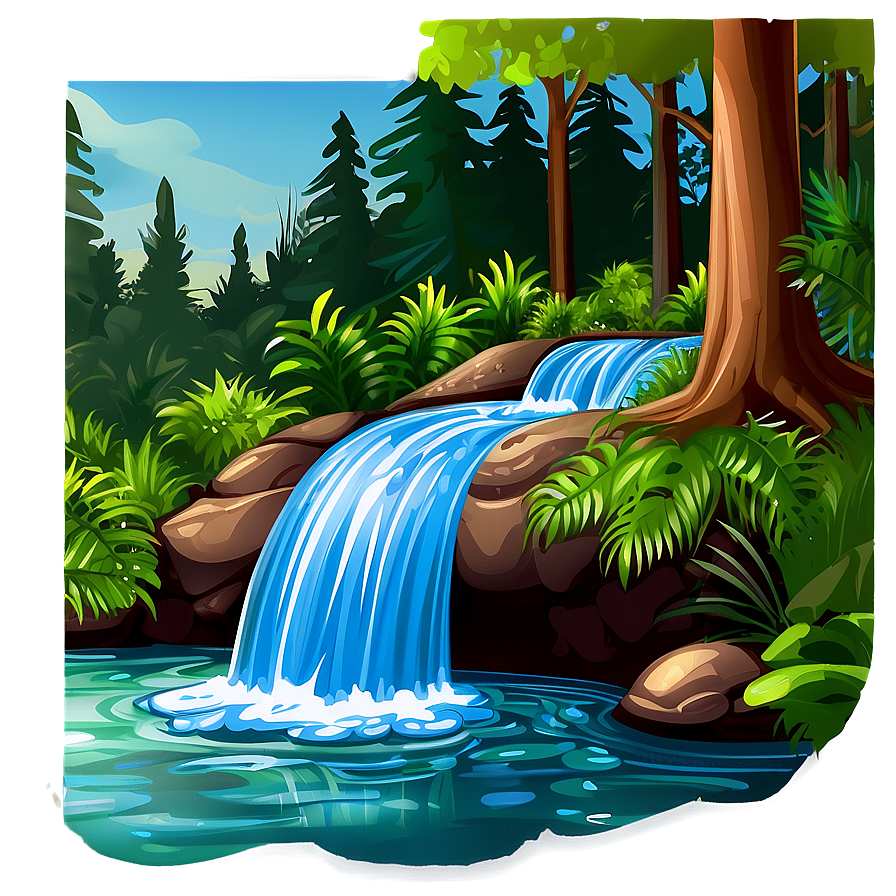 Forest Stream Waterfall Clipart Png Rdp