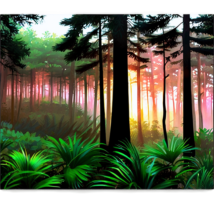 Forest Sunrise Glow Png Hja