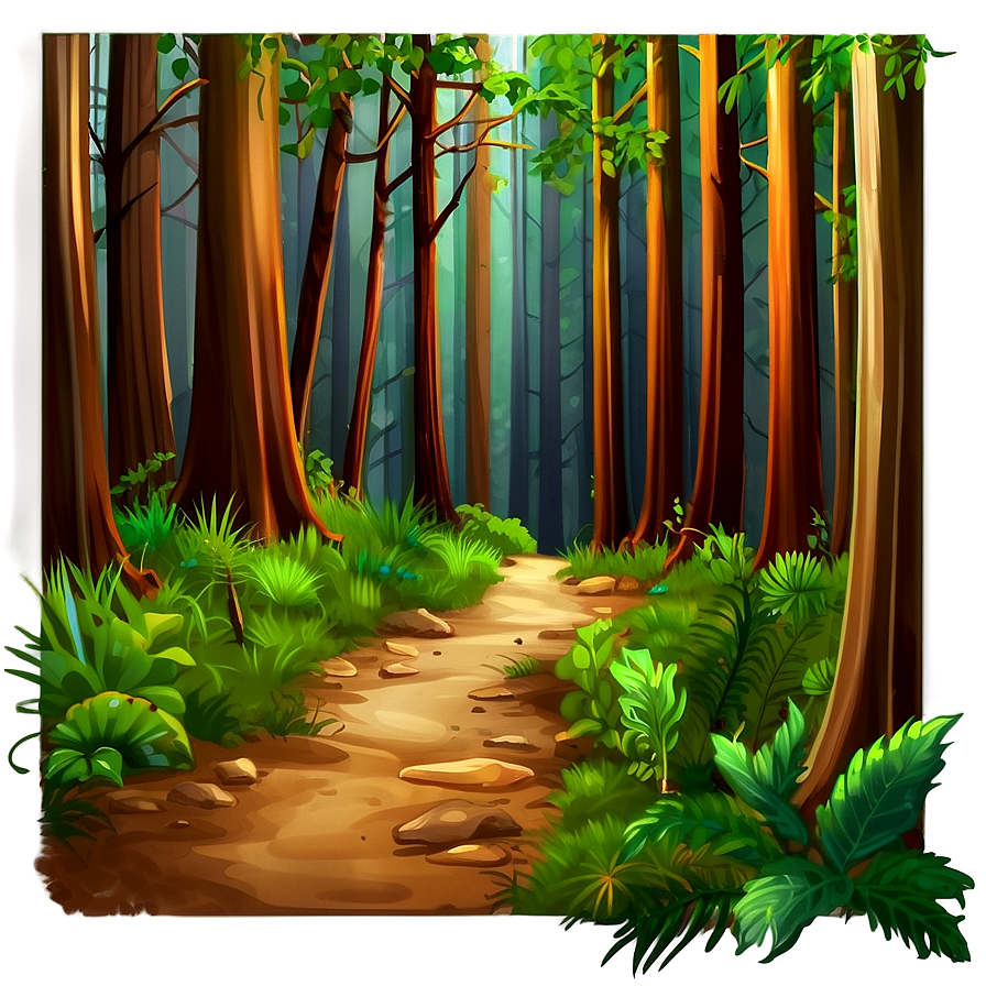 Forest Trail Hiking Clipart Png 06262024