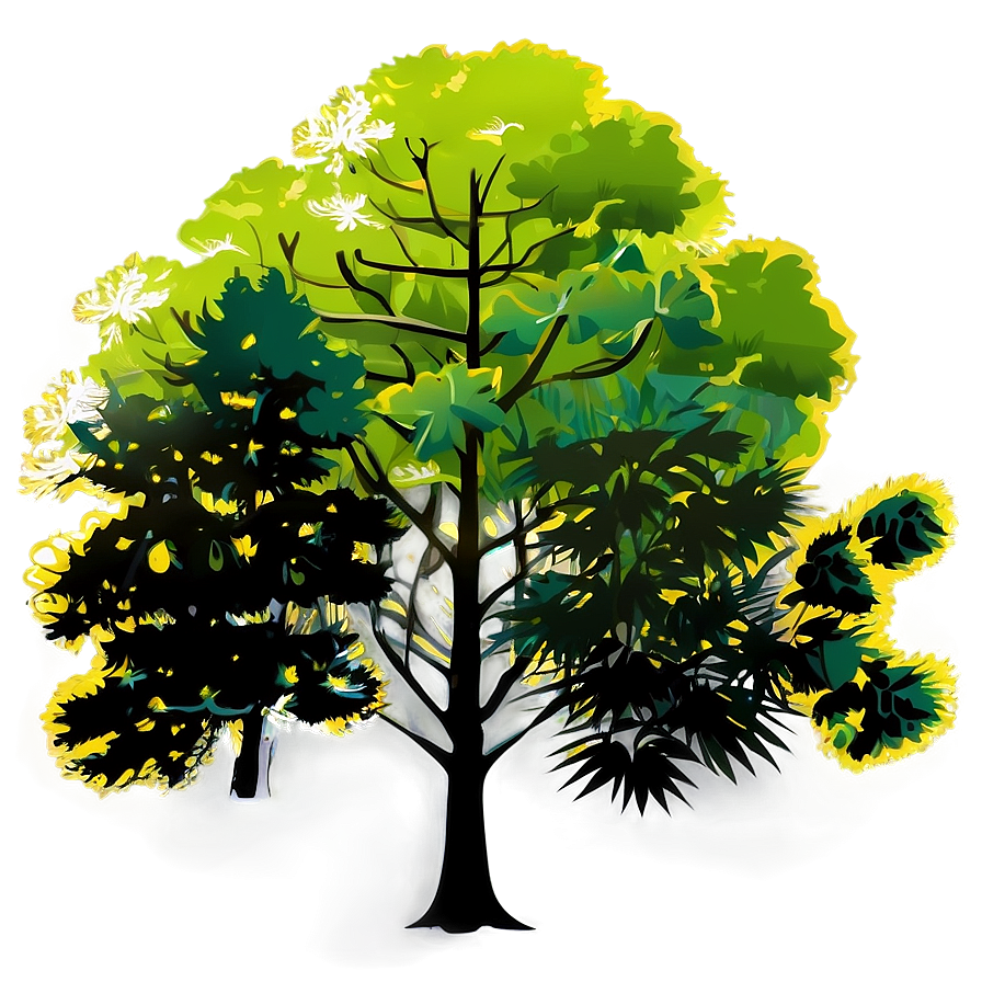 Forest Trees Silhouette Clipart Png 06262024