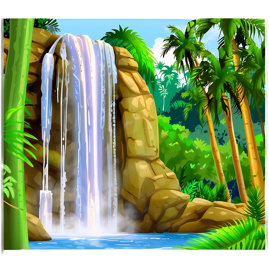 Forest Waterfall Oasis Png Kim