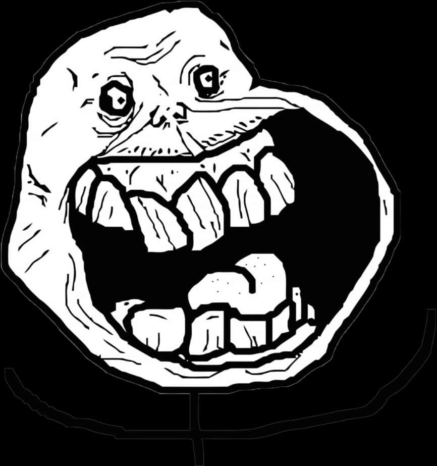 Forever Alone Meme Face Blackand White