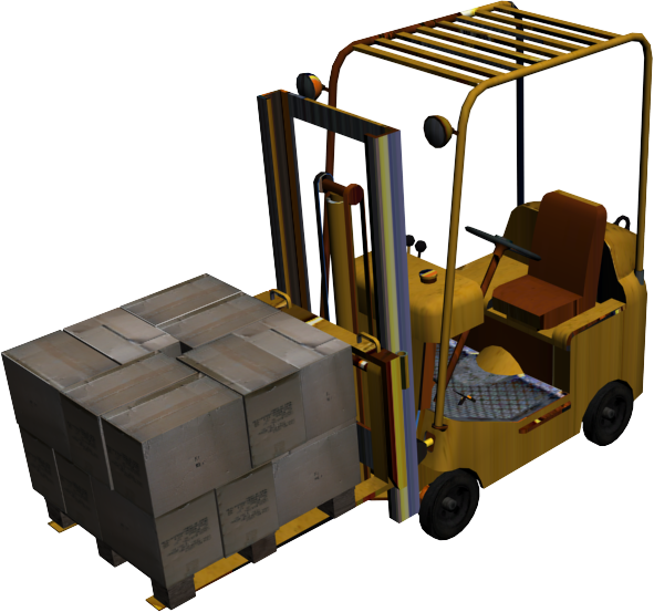 Forklift Loading Pallet3 D Model