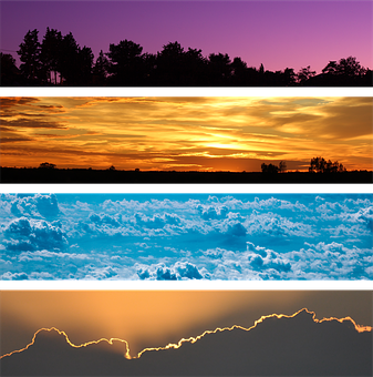 Four Sky Scenes Collage