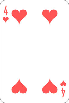 Fourof Hearts Playing Card