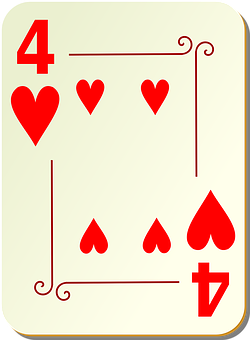 Fourof Hearts Playing Card