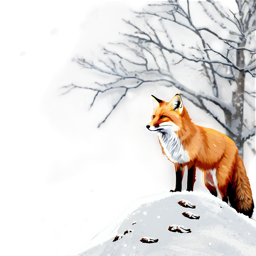 Fox In Snow Png Psv46