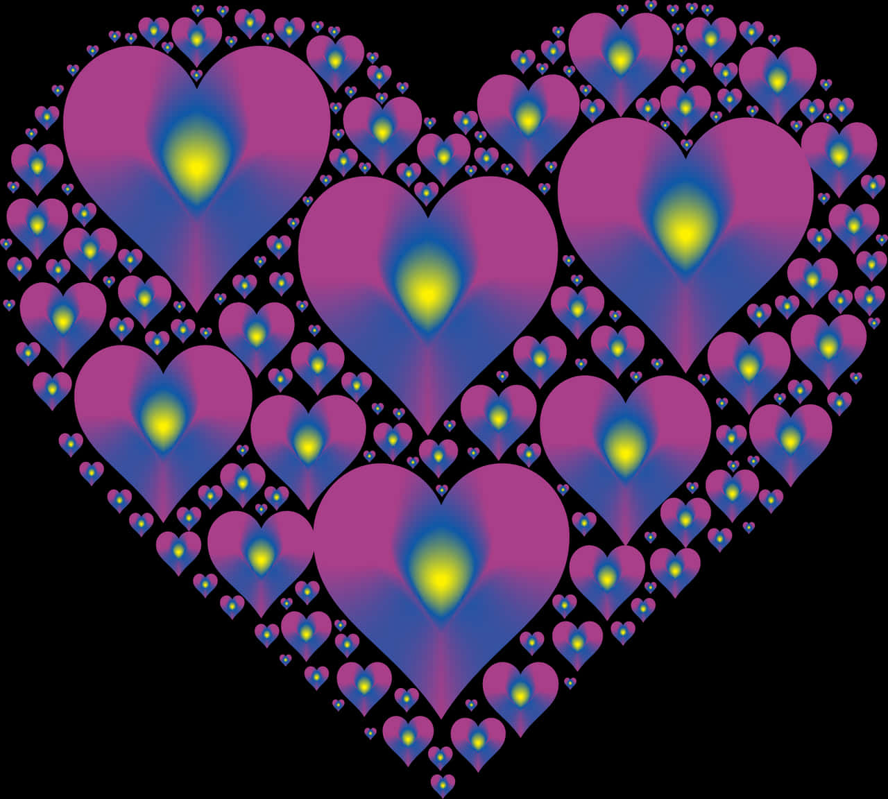 Fractal Hearts Pattern