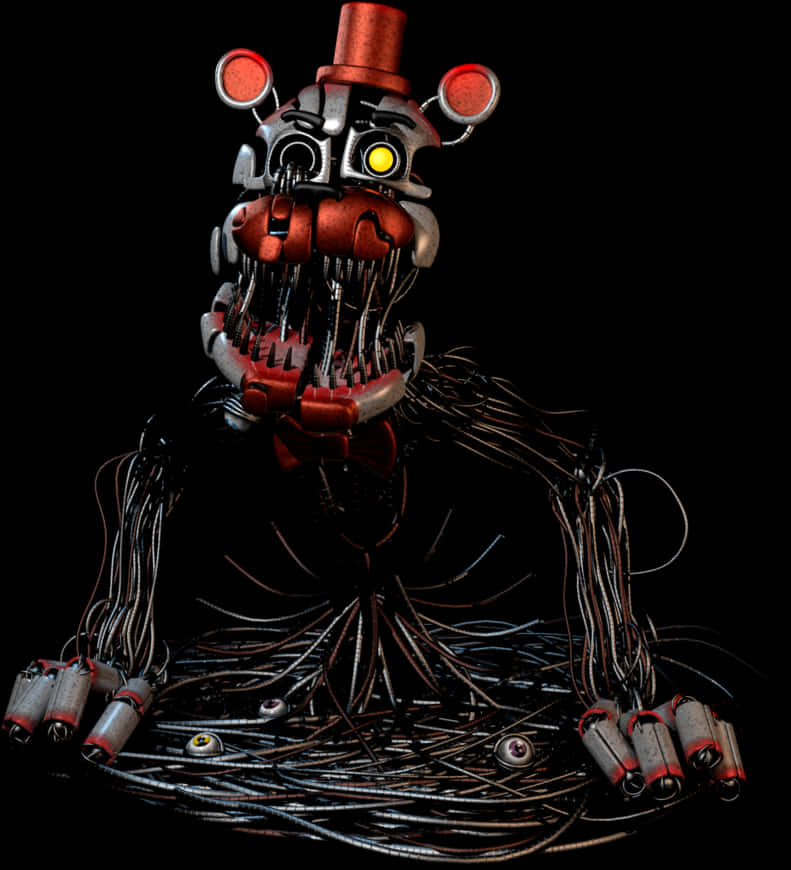 Freddy Fazbear Exposed Wiresand Metal Endoskeleton