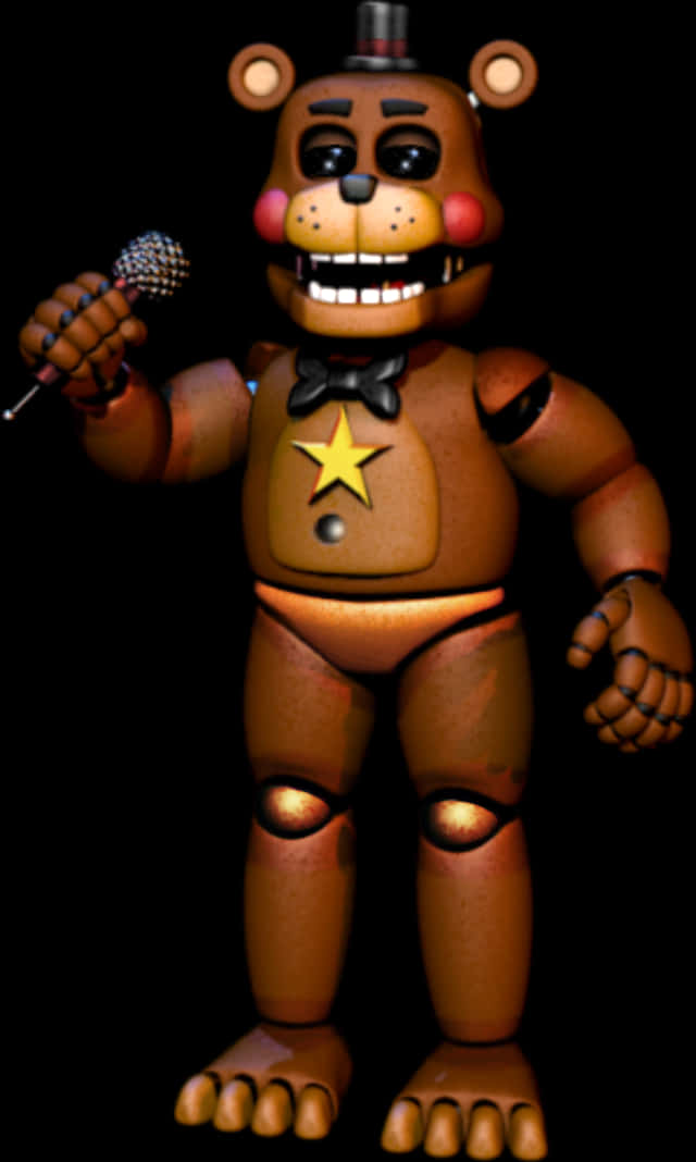 Freddy Fazbear Holding Microphone