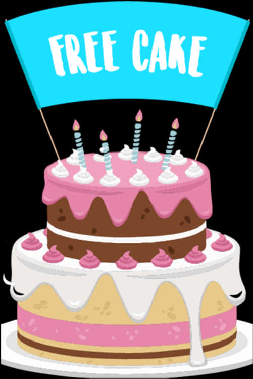 Free Cake Birthday Celebration Illustration