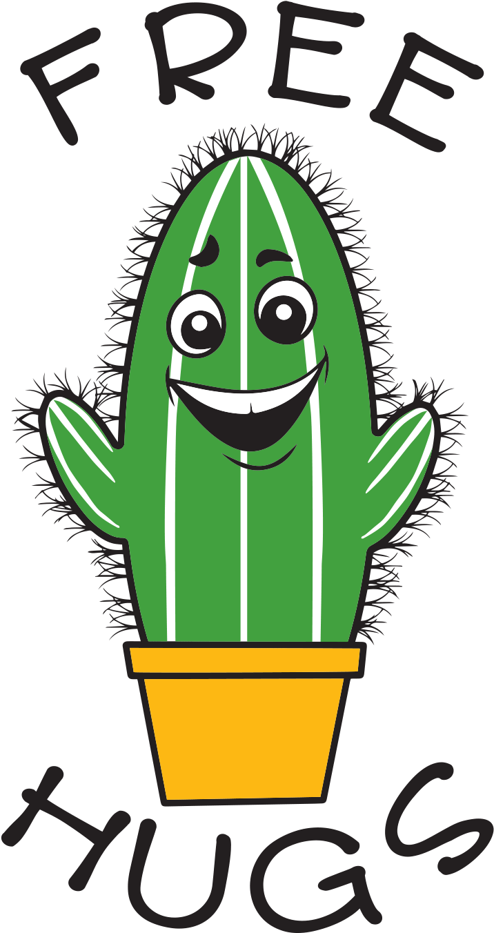 Free Hug Cactus Cartoon