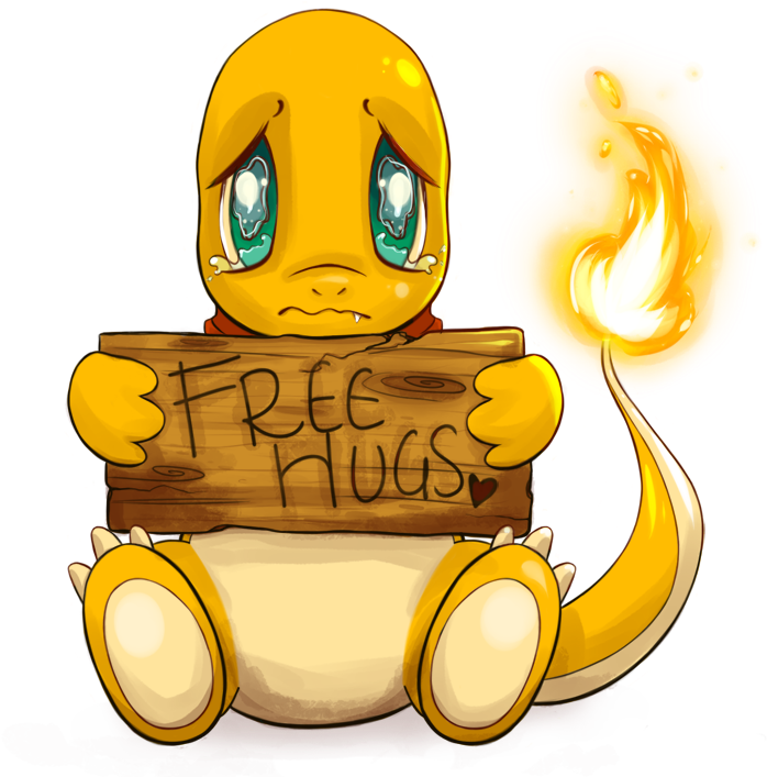 Free Hugs Sad Cartoon Character