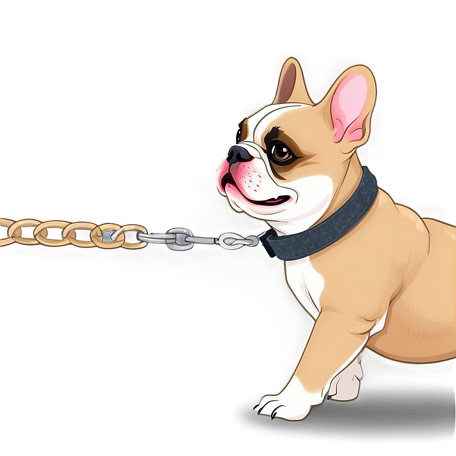 French Bulldog On Leash Png Lcv