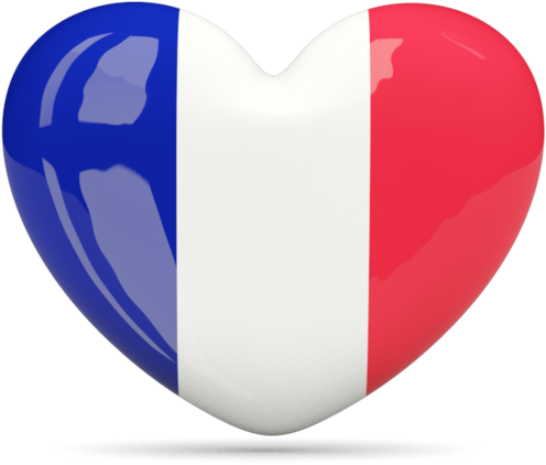 French Flag Heart Shaped Icon