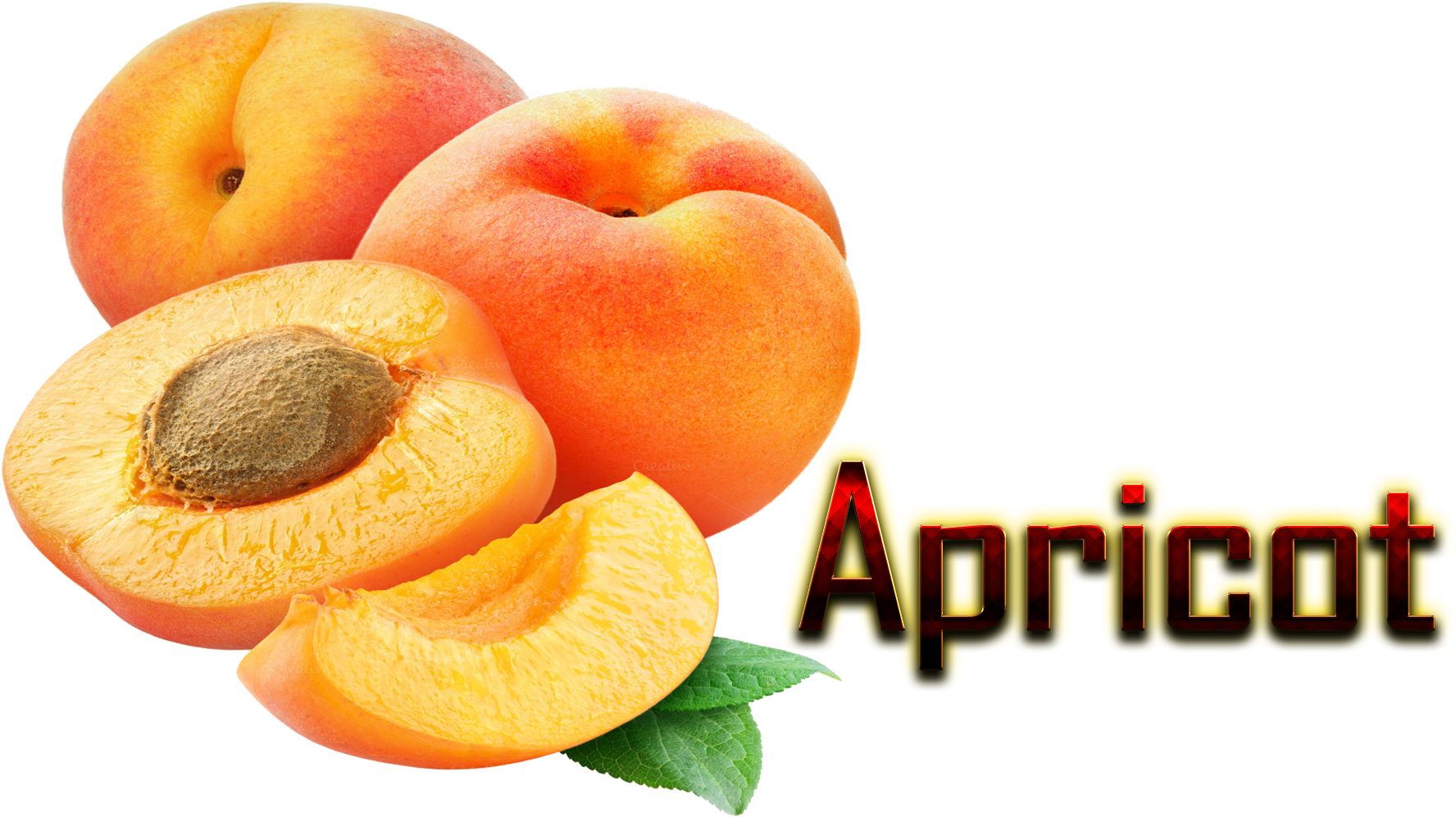 Fresh Apricotsand Sliceswith Text