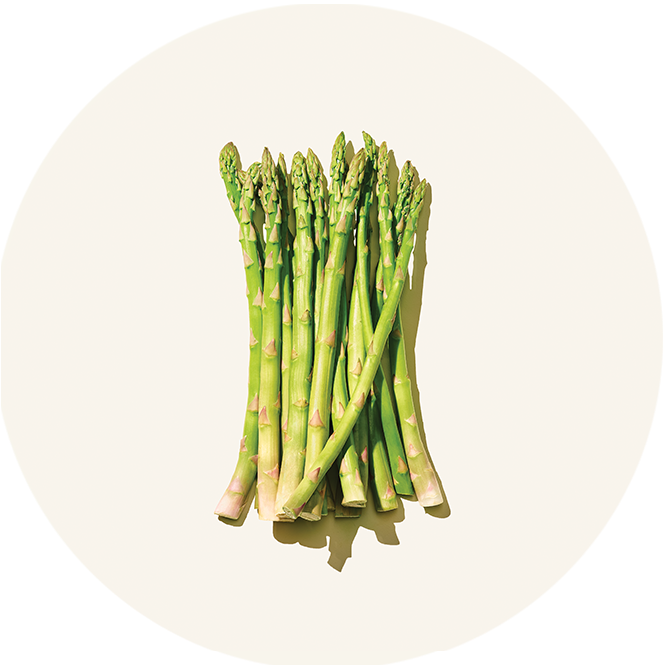 Fresh Asparagus Bunch Top View