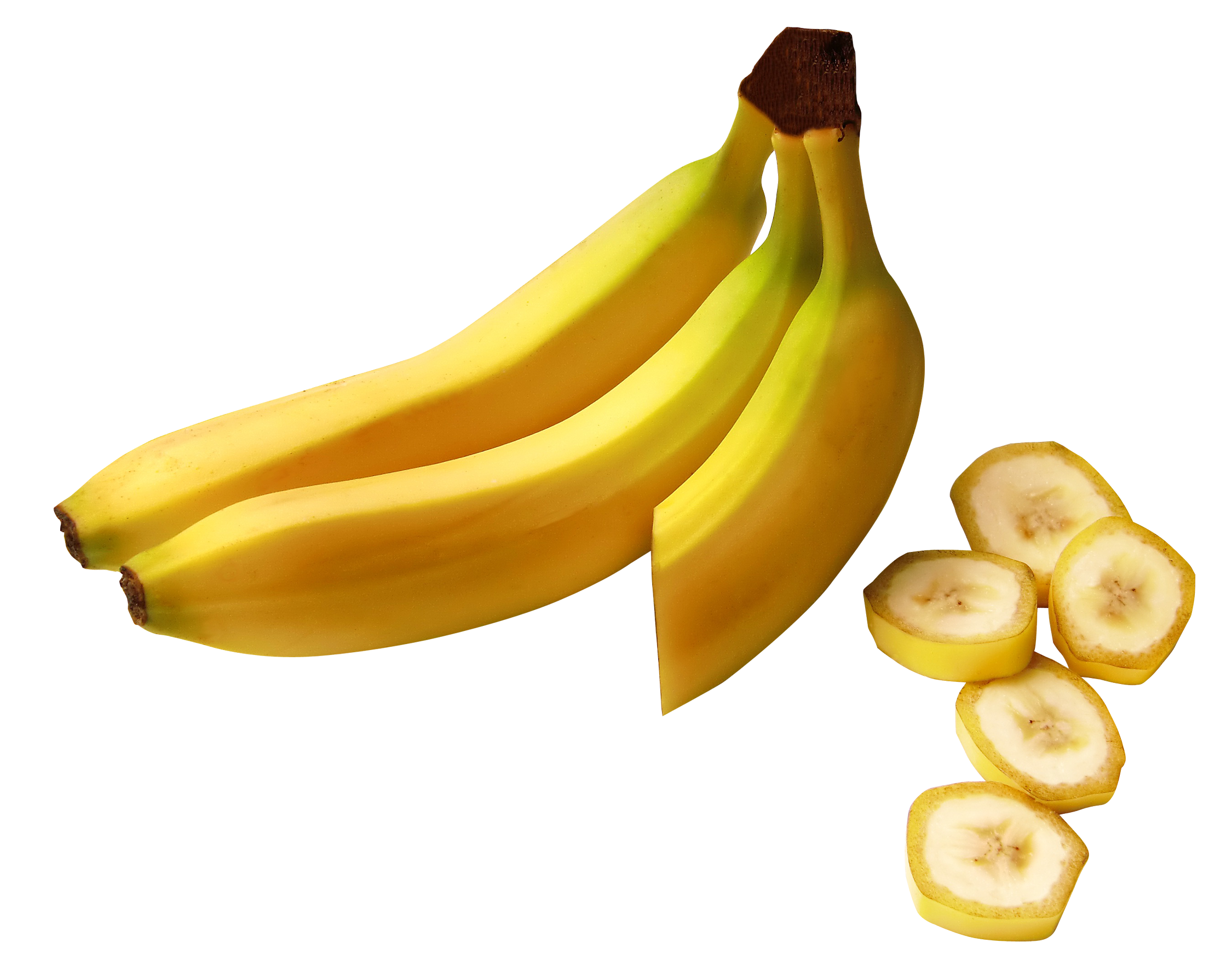 Fresh Bananasand Slices Transparent Background