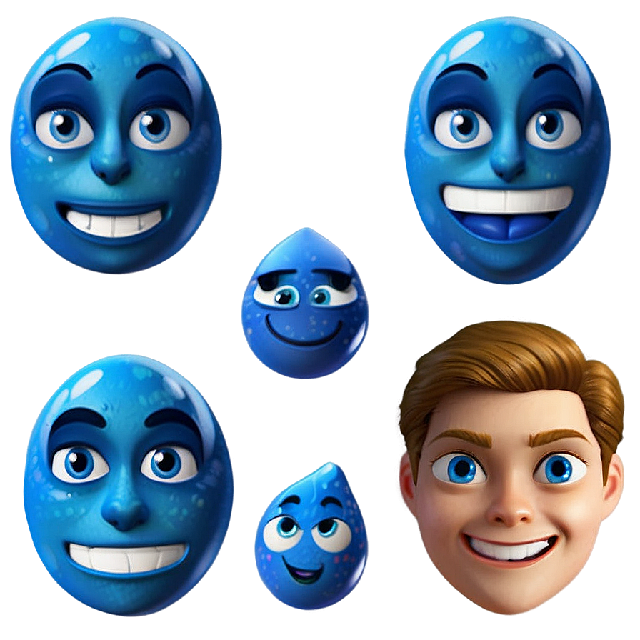 Fresh Blue Emoji Looks Png 62