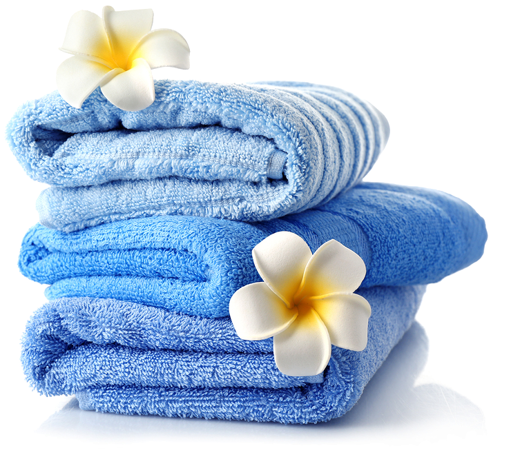 Fresh Blue Towelswith Flowers