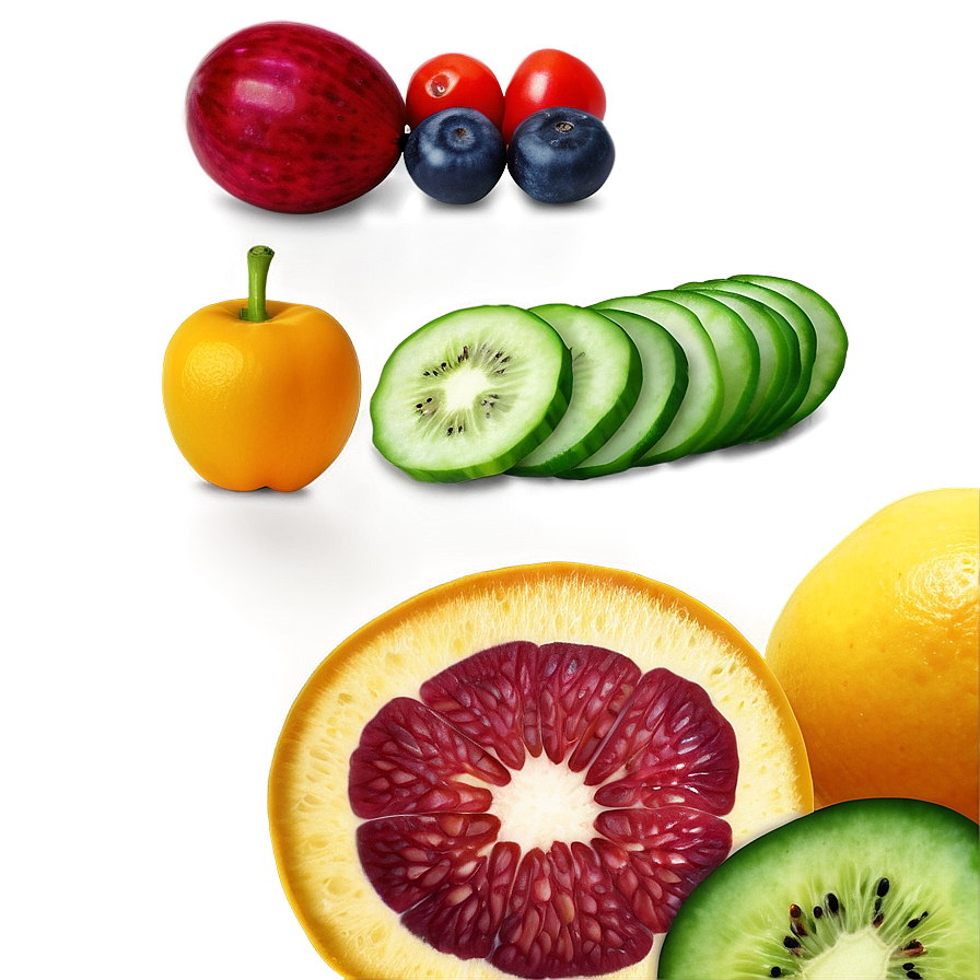 Fresh Cut Fruits Veggies Png 57