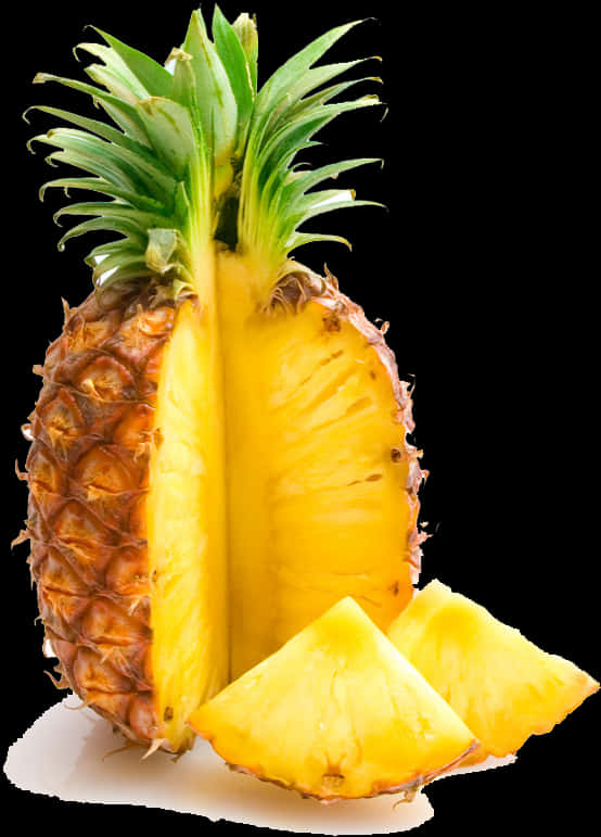 Fresh Cut Pineapple Isolated