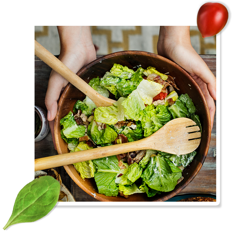 Fresh Garden Salad Mixing