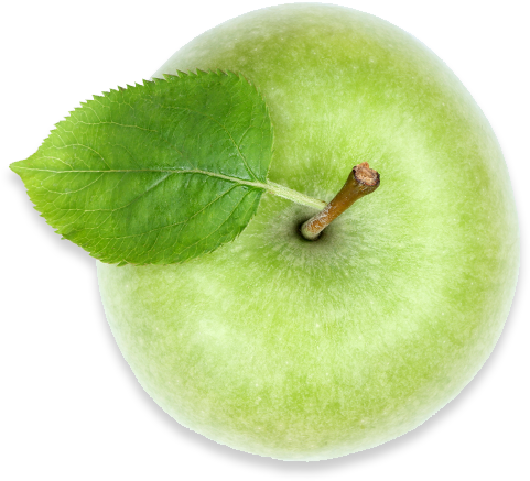 Fresh Green Applewith Leaf.png