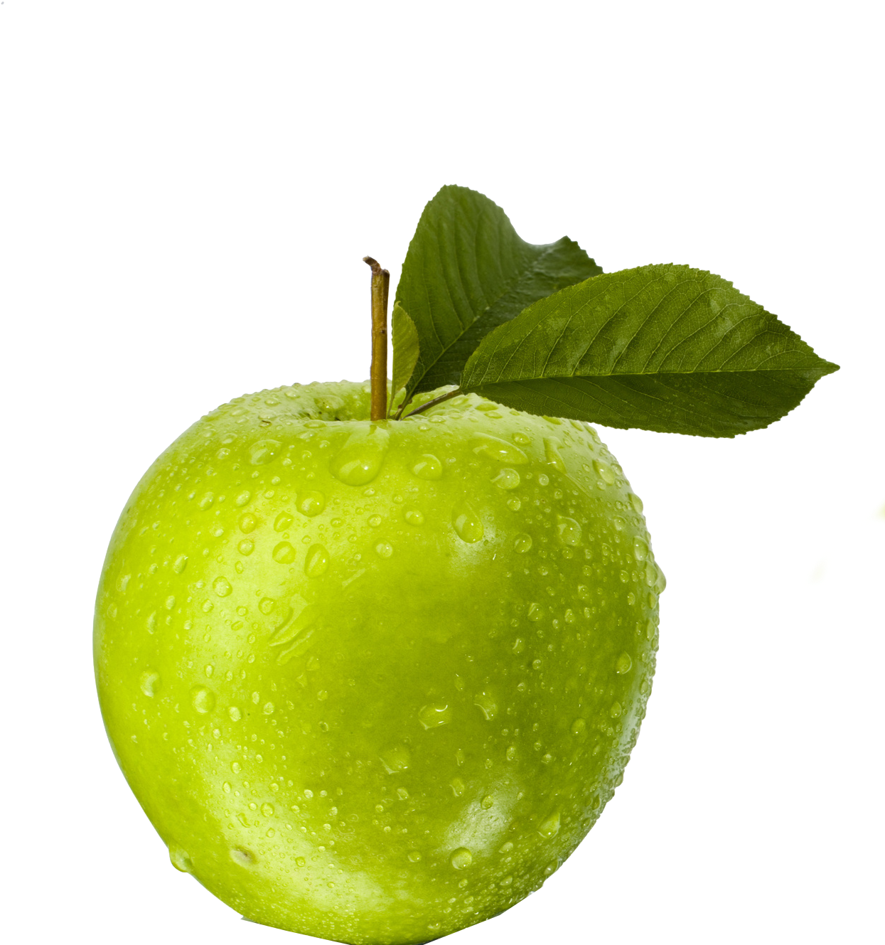 Fresh Green Applewith Water Droplets.png