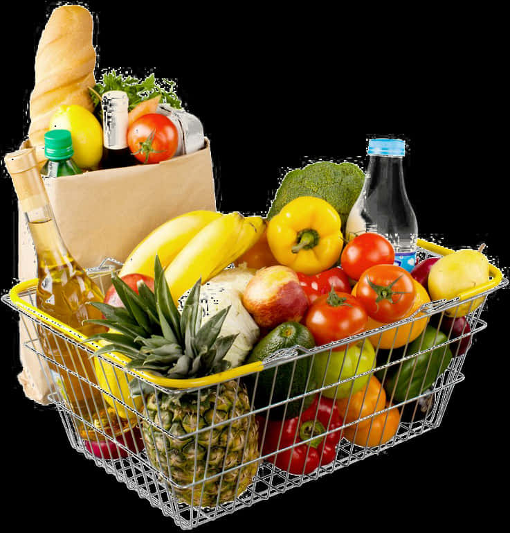 Fresh Grocery Shopping Basket