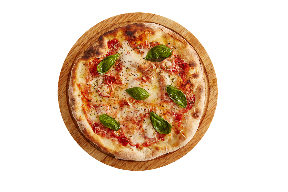 Fresh Margherita Pizzaon Wooden Board