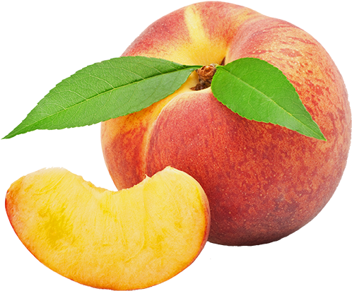 Fresh Peach With Sliceand Leaf.png