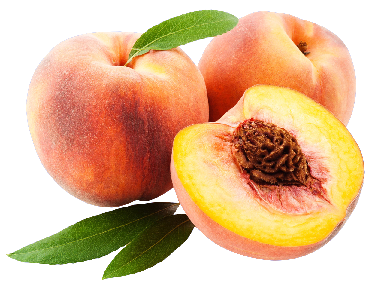 Fresh Peaches With Leaf.png