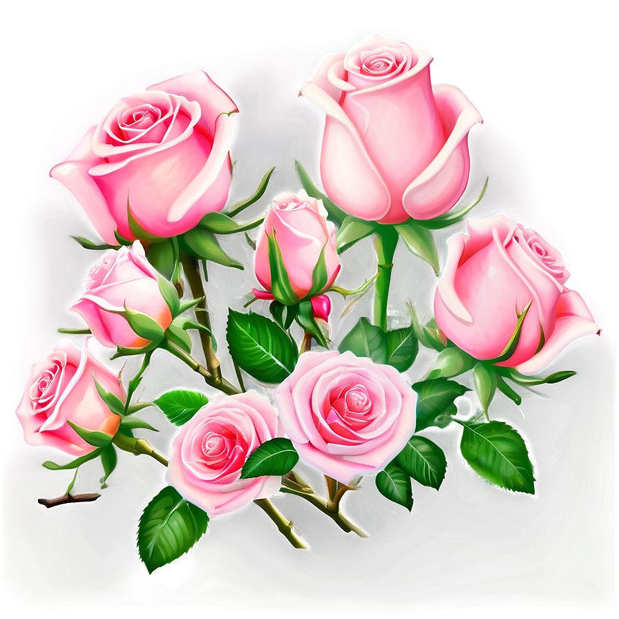 Fresh Pink Roses Collection Png Ibn