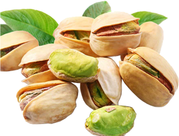 Fresh Pistachios With Leaves.png