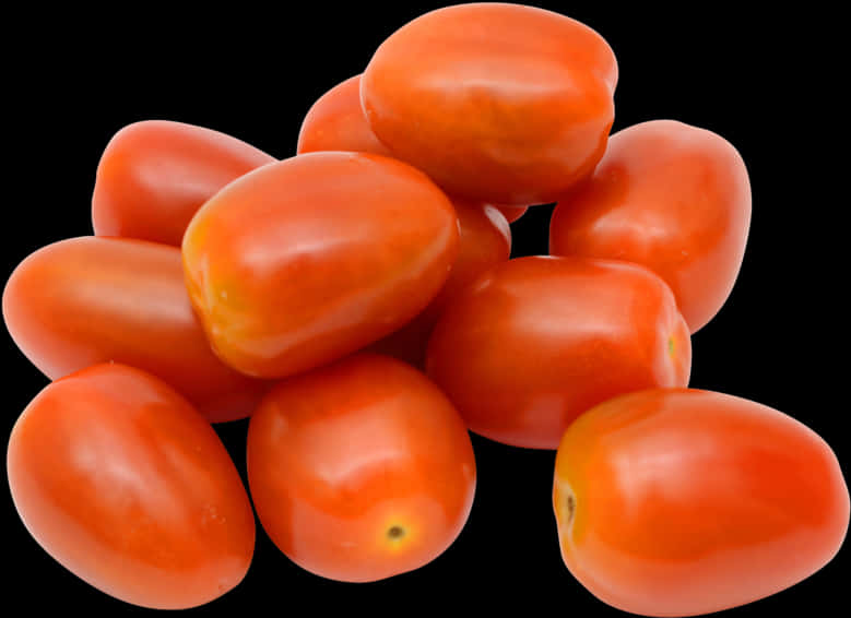 Fresh Plum Tomatoes Black Background