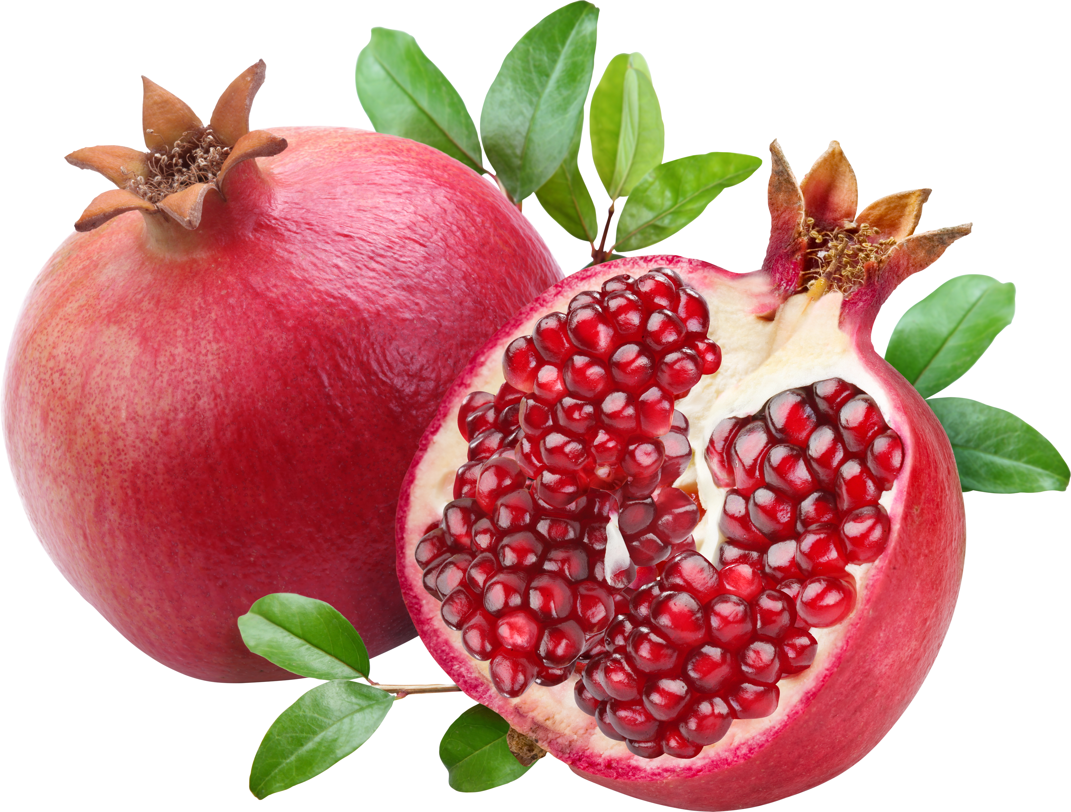 Fresh Pomegranateand Half Cut Transparent Background