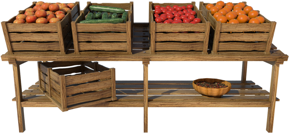 Fresh Produce Market Stand3 D Render