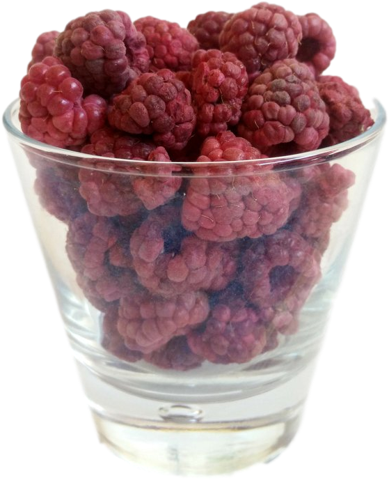 Fresh Raspberriesin Glass Cup