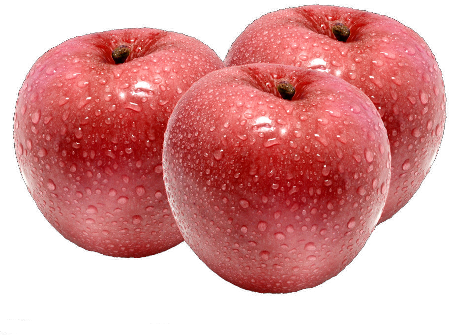 Fresh Red Apples With Water Droplets.png