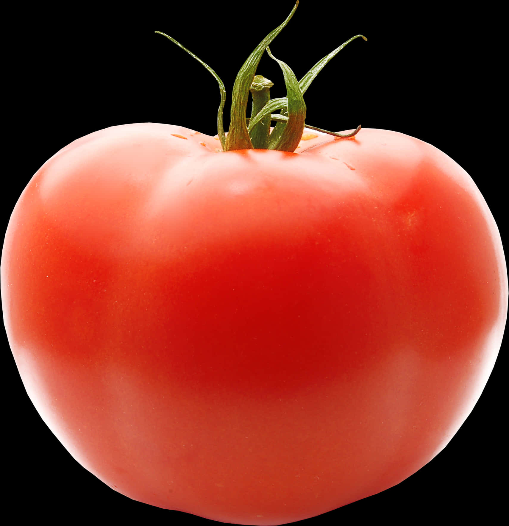 Fresh Red Tomato Black Background