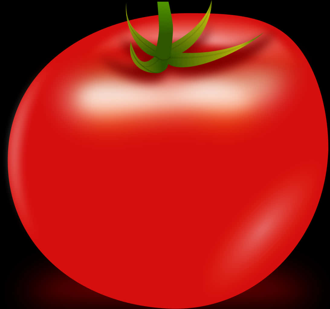 Fresh Red Tomatoon Black Background