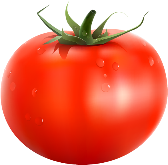 Fresh Red Tomatowith Water Droplets.png