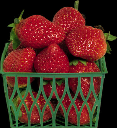 Fresh Strawberriesin Green Basket