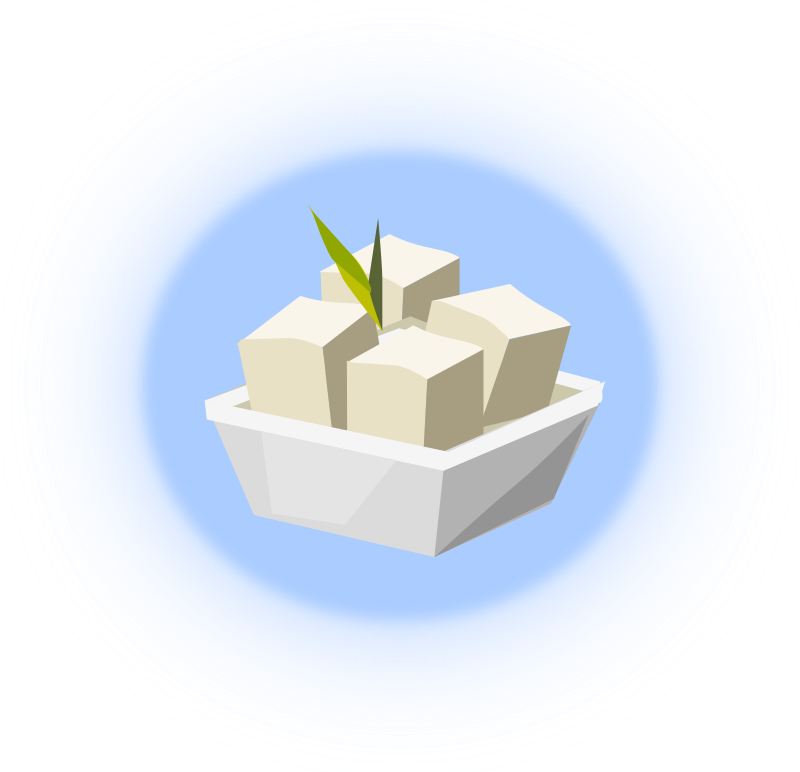 Fresh Tofu Cubes Illustration