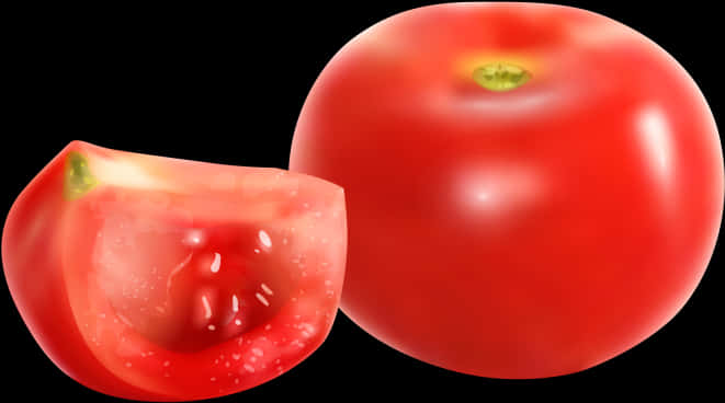 Fresh Tomatoand Slice Illustration